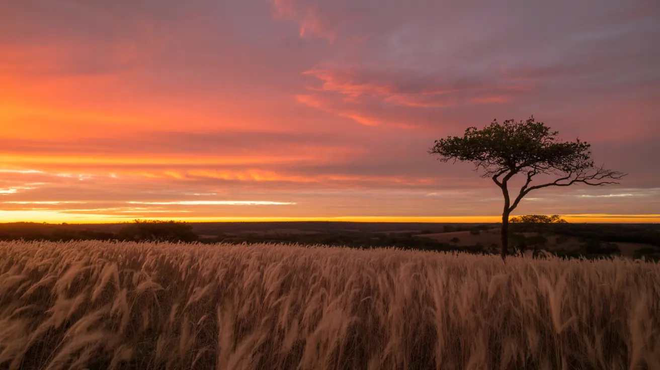 Sunset over the Cerrado landscape in Jalapão, Tocantins